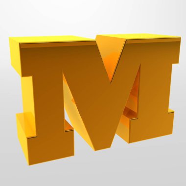 3D render. Hafif bir arka plan beyaz harfler. Büyük harf.