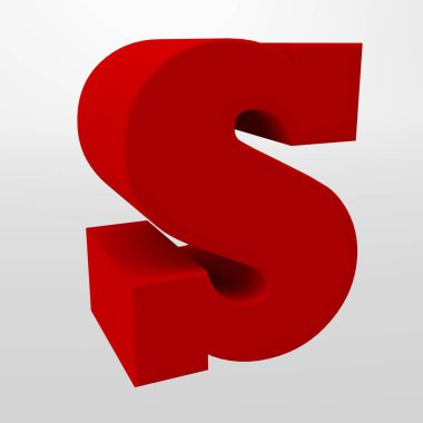 3D render. Hafif bir arka plan beyaz harfler. Büyük harf.