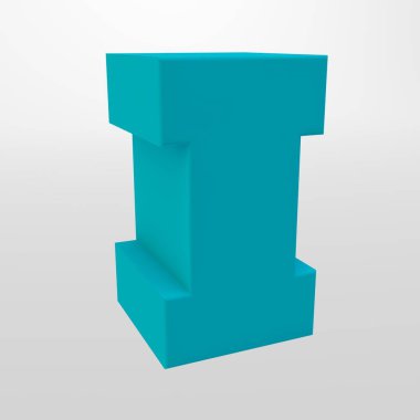 3D render. Hafif bir arka plan beyaz harfler. Büyük harf.