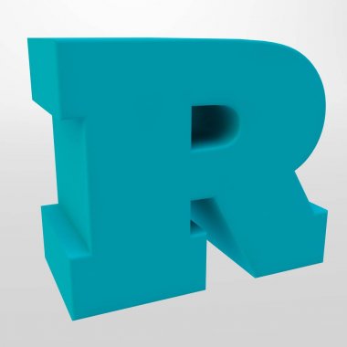 3D render. Hafif bir arka plan beyaz harfler. Büyük harf.