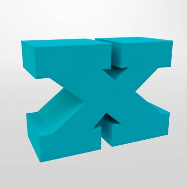 3D render. Hafif bir arka plan beyaz harfler. Büyük harf.