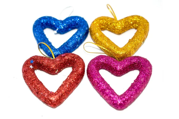New Year's toys in the form of a heart. — Stock Photo, Image