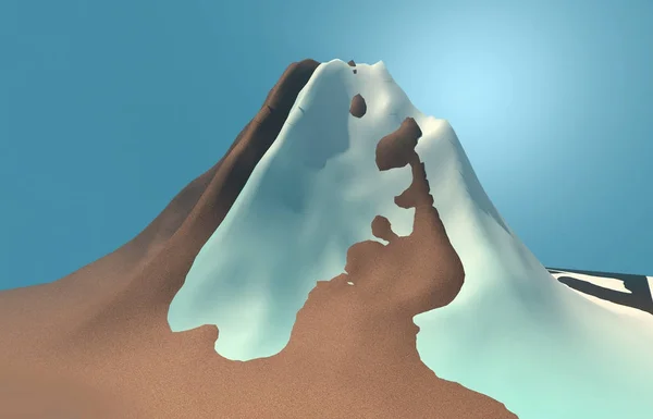 3d renderizar imagem da montanha. Ilustração das montanhas da natureza . — Fotografia de Stock