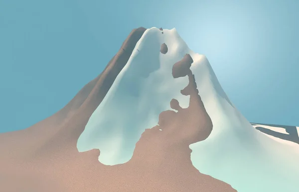 3D-Renderbild des Berges. Illustration der Natur Berge. — Stockfoto