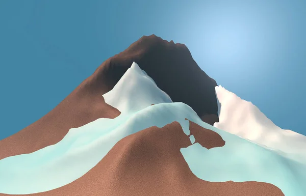 3d renderizar imagem da montanha. Ilustração das montanhas da natureza . — Fotografia de Stock