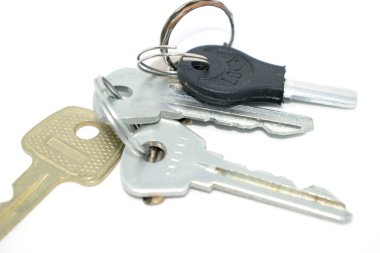 Anahtarları demet. Farklı anahtar taşı--dan kapıyı fotoğrafı.