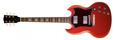 Müzik çizim alet. Gitar çizilmiş. Gitar taslağını.