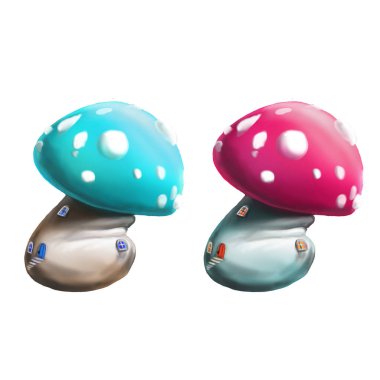 Mantar Illustration. Mantar deseni gıda için uygun değildir.