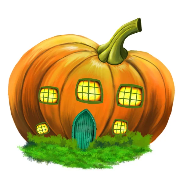 Teckning av en pumpa. Illustration av en pumpa grönsak. Holiday Halloween. — Stockfoto