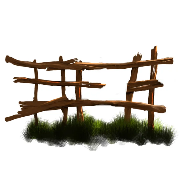 Illustratie van een houten hek. — Stockfoto