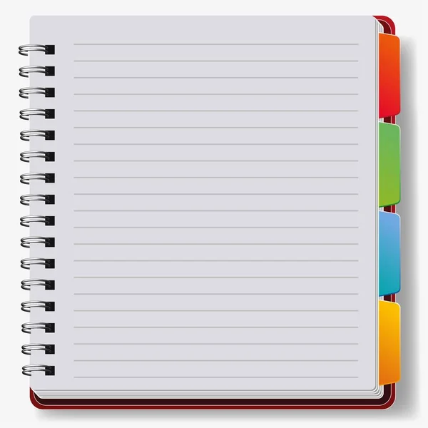 Caderno realista, vetor . — Vetor de Stock