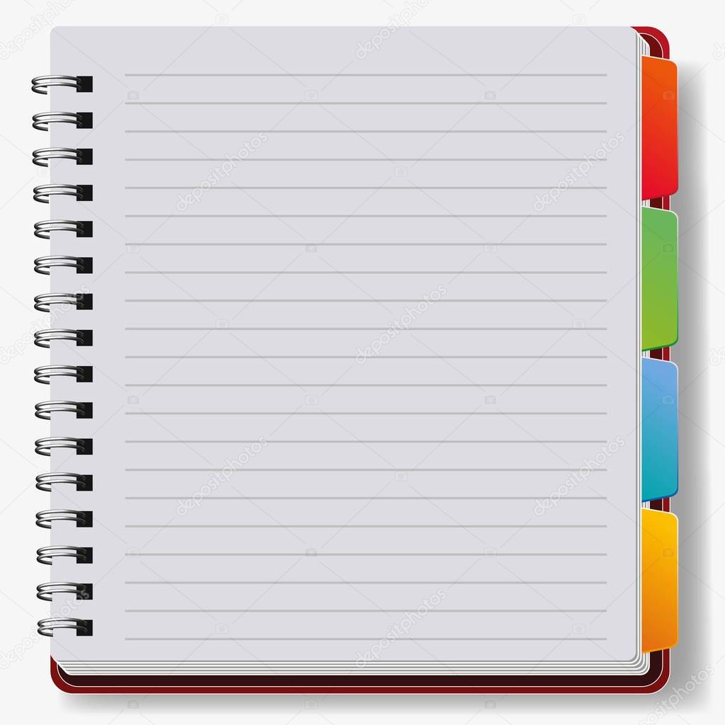 Realistic notebook, vector.