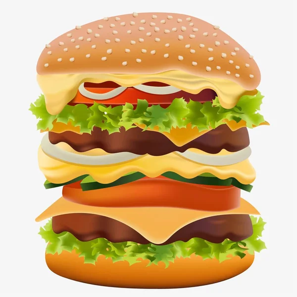 Ilustración de una hamburguesa. — Archivo Imágenes Vectoriales