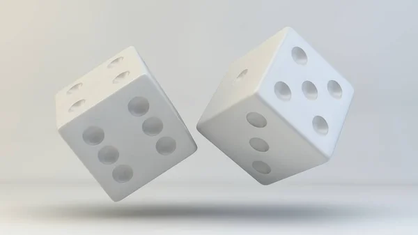 Rendering Illustration Dices Light Background — Stock Photo, Image