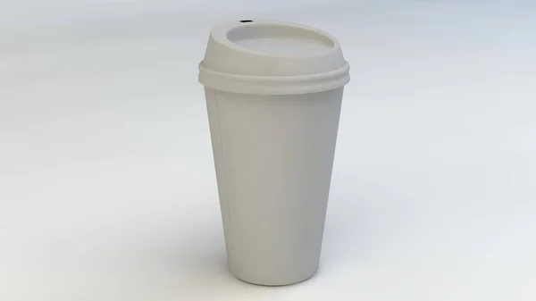 Rendering Illustration Pappbecher Für Kaffee Auf Hellem Hintergrund — Stockfoto