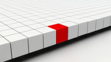 3D çizim, 3D çizim. Hafif arkaplanda soyut küpler.