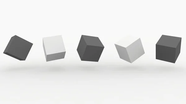 Рендеринг Иллюстрация Абстрактная Фоновая Иллюстрация Белых Светлых Кубиков — стоковое фото
