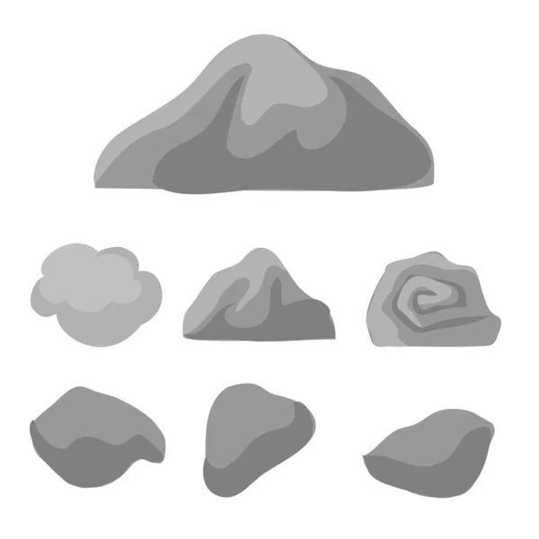 Ilustración Vectorial Una Piedra Estilo Dibujos Animados Sobre Fondo Blanco — Vector de stock