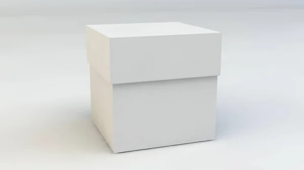 3Dレンダリング 3Dイラスト 白い背景の箱 — ストック写真