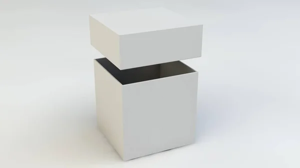 3Dレンダリング 3Dイラスト 白い背景の箱 — ストック写真