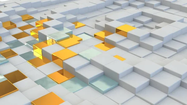 렌더링 추상적 큐브의 아름다운 렌더링입니다 기하학적 형상에 — 스톡 사진