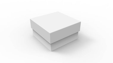 3D çizim, 3D çizim. Sade bir arka planda hediye kutusu.