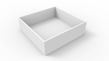 3D çizim, 3D çizim. Sade bir arka planda hediye kutusu.