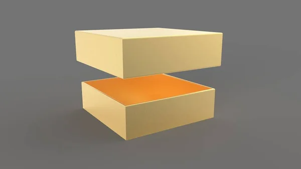 3D渲染 3D说明 背景朴素的礼品盒 — 图库照片