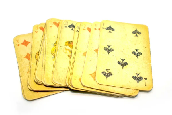 Photo Playing Cards Gipsy Cards White Background — Stock Photo, Image