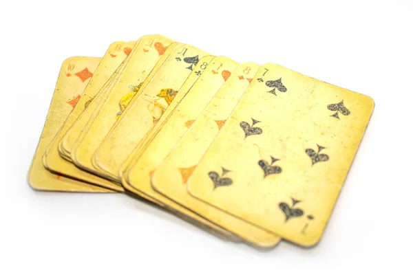 Photo Playing Cards Gipsy Cards White Background — Stock Photo, Image