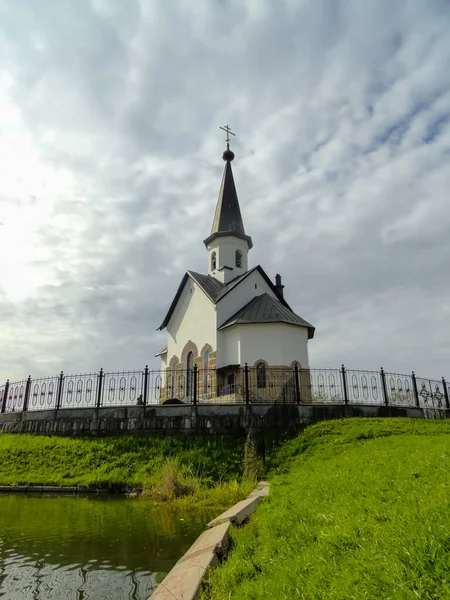 Parc Église Chrétienne Russe Été Construction Église — Photo