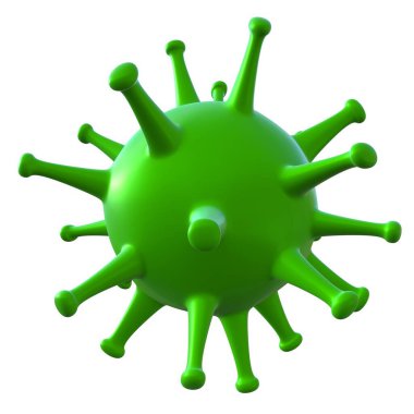 3D çizim, 3D çizim. Coronavirus enfeksiyon molekülü.