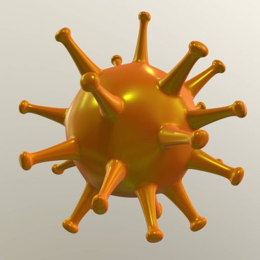 3D çizim, 3D çizim. Coronavirus enfeksiyon molekülü.