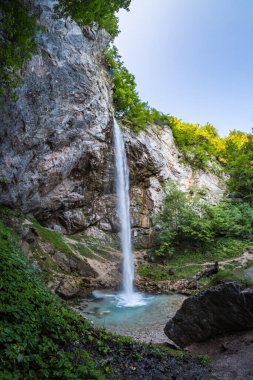 Waterfall Wildensteiner Wasserfall on mountain Hochobir in Gallicia