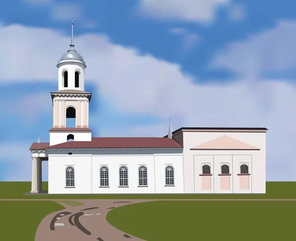 Wiejski kościół prawosławny — Wektor stockowy