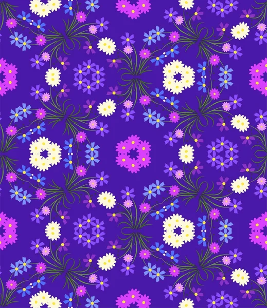 Blumen. nahtloses Muster. Hintergrund, Tapete. — Stockvektor