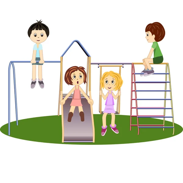 Un parque infantil. Ilustración . — Vector de stock