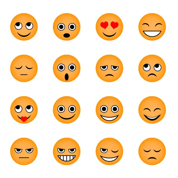 Satu set emoji untuk chatting, jejaring sosial . - Stok Vektor