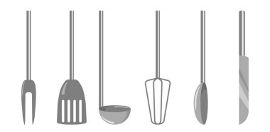 Mutfak eşyaları, araçlar bir dizi.