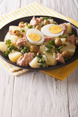 İspanya mutfağı: Patatas Alinadas - yakın giyinme ile patates