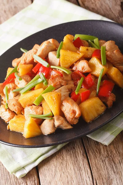 fried chicken with pineapple and vegetables in sweet and sour sa