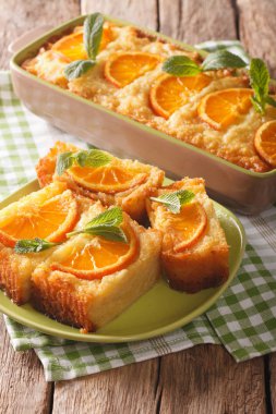 Geleneksel Yunan turuncu pasta Phyllo - Portokalopita yakın-u ile