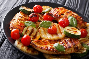 Meksika Barbekü: tatlı h Sebzeli tavuk ızgara fileto