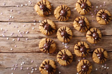 Çikolata örümcekler yakın çekim ile ev yapımı Halloween tanımlama. Hori
