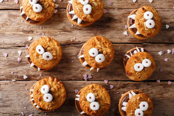 Halloween background: cookies monsters close-up. Horizontal view — Stock Photo, Image