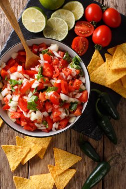 Meksika pico de gallo domates, soğan, kişniş ve jalape