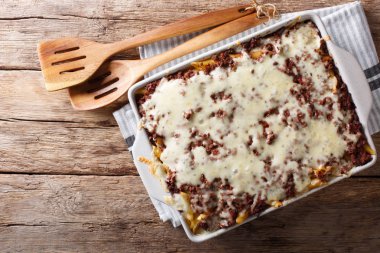 Milyon doları penne makarna peynir ve sığır eti, bir b, yakın çekim