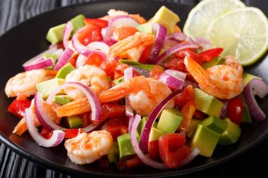 Latin Amerika ceviche deniz sebze ve kireç ile yakın çekim