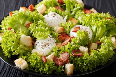 Fransızca Lyons lyones Salata marul, kruton ve haşlanmış 