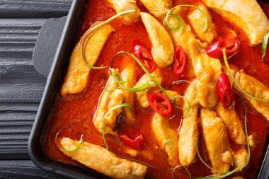 masada biber closeup ile panang Körili tavuk. ufuk